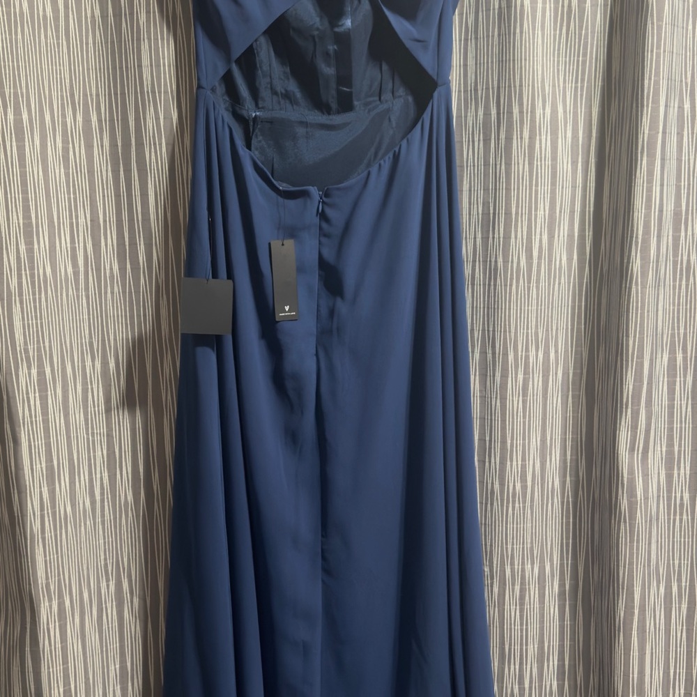 Lulu's Navy Blue Maxi Dress with Slit - Picture 10 of 10